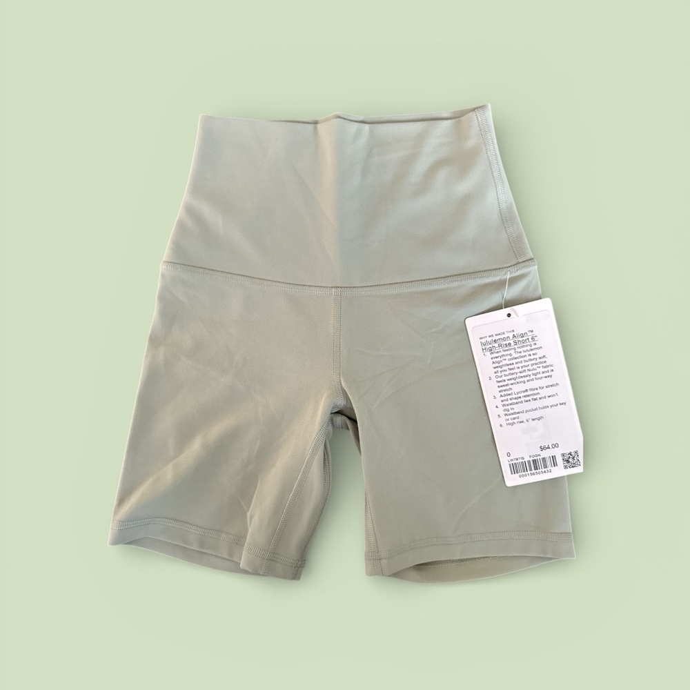 Lululemon Align HR Short 6” NWT Fog Green - Picture 2 of 2